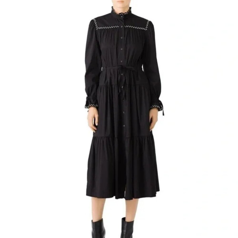 Sabina Musayev Black Charlot Prairie Grommet Dress Medium